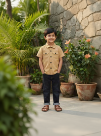 Tan Breeze Button-Up