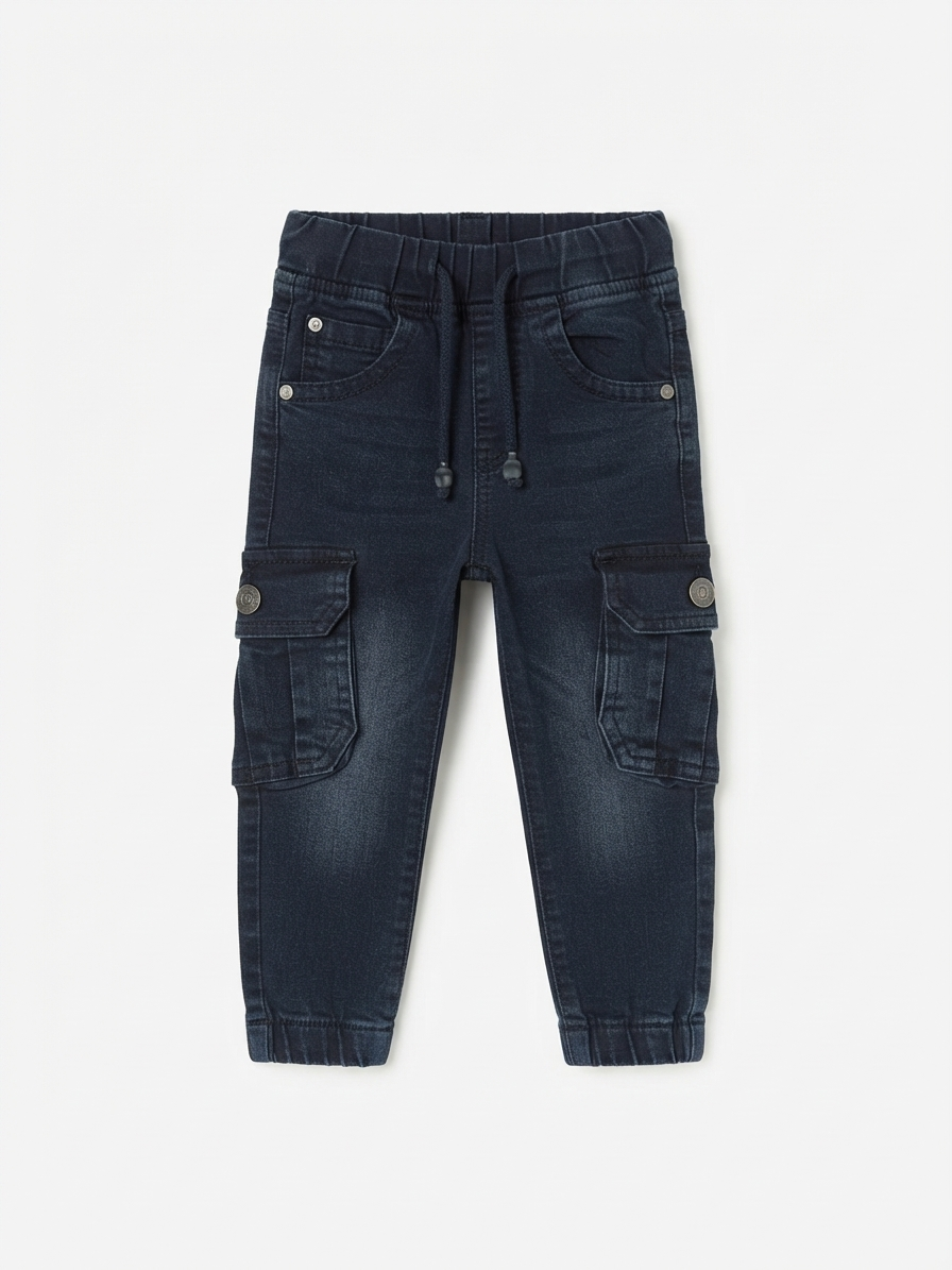 Little Explorer Denim Cargo Pants