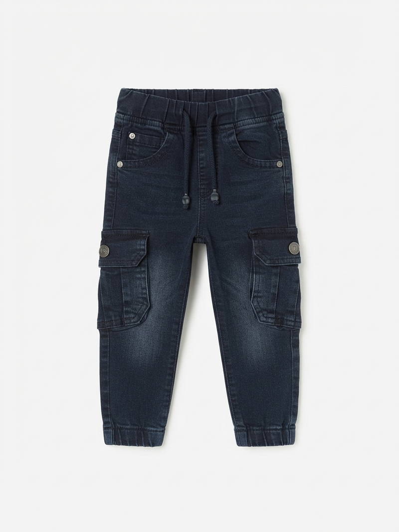 Little Explorer Denim Cargo Pants