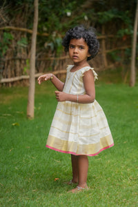 Striped Kasavu frock