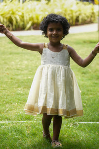 Classic Kerala Kasavu frock
