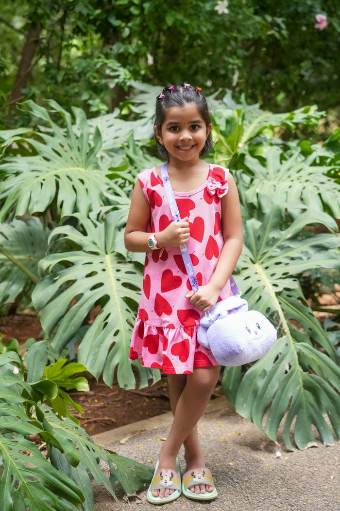 Heart printed Sleeveless frock