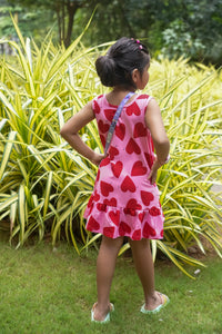 Heart printed Sleeveless frock