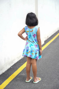 Butterfly printed Sleeveless frock