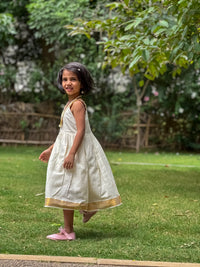 Classic Kerala Kasavu frock